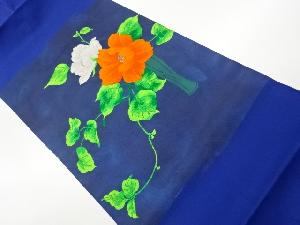 リサイクル　花瓶に花々模様織出し名古屋帯